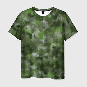 Мужская футболка 3D с принтом Canvas Green Camo в Кировске, 100% полиэфир | прямой крой, круглый вырез горловины, длина до линии бедер | abstraction | camouflage | canvas | green | камуфляж