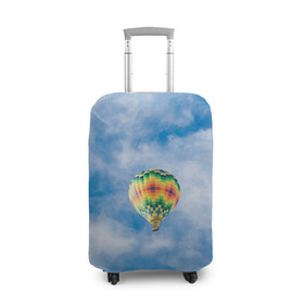 Чехол для чемодана 3D с принтом Воздушный шар в небе в Кировске, 86% полиэфир, 14% спандекс | двустороннее нанесение принта, прорези для ручек и колес | воздушные | воздушный | небеса | небесный | небо | облака | облако | туча | тучи | шар | шары