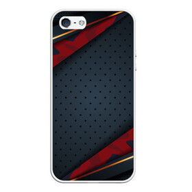 Чехол для iPhone 5/5S матовый с принтом 3D Dark red & black в Кировске, Силикон | Область печати: задняя сторона чехла, без боковых панелей | Тематика изображения на принте: 3d | 3д | sport | абстракция | линии | паттерн | соты | спортивный стиль | текстуры