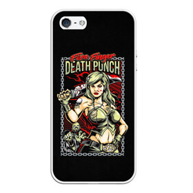 Чехол для iPhone 5/5S матовый с принтом FFDP Girl в Кировске, Силикон | Область печати: задняя сторона чехла, без боковых панелей | Тематика изображения на принте: 5fdp | ffdp | five finger death punch | metal | music | rock | альтернатива | группы | метал | музыка | музыкальная группа | рок | рок музыка | хеви метал