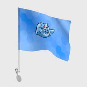 Флаг для автомобиля с принтом Дельфин с коктейлем в Кировске, 100% полиэстер | Размер: 30*21 см | dolphin | дельфин | коктейль | море | морские | на голубом | с дельфином