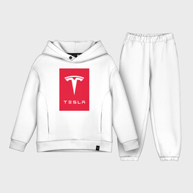 Детский костюм хлопок Oversize с принтом TESLA MOTORS | ТЕСЛА в Кировске,  |  | brand | car | elon mask | s3xy | tesla | авто | бренд | илон | илон маск | маск | машина | тесла | электрокар