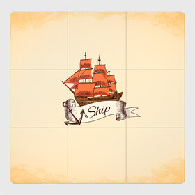 Магнитный плакат 3Х3 с принтом Корабль Ship в Кировске, Полимерный материал с магнитным слоем | 9 деталей размером 9*9 см | Тематика изображения на принте: ship | ships | whale | кит | киты | корабли | кораблики | море | морские | морское | якорь