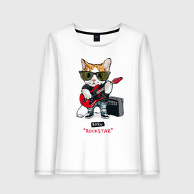Женский лонгслив хлопок с принтом КРУТОЙ КОТ ГИТАРИСТ в Кировске, 100% хлопок |  | and | cat | cats | cute | funny | guitar | heavy | kitten | kitty | meow | metal | music | n | pet | playing | rock | roll | star | гитара | гитарист | кот | котик | коты | кошка | кошки | крутой | музыка | рок