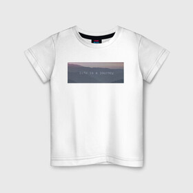 Детская футболка хлопок с принтом about life в Кировске, 100% хлопок | круглый вырез горловины, полуприлегающий силуэт, длина до линии бедер | жизнь | пейзаж | цитата