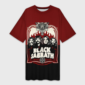 Платье-футболка 3D с принтом Black Sabbath в Кировске,  |  | bill ward | black sabbath | geezer butler | hard rock | heavy metall | ozzy osbourne | tony iommi | англия | блэк | рок | саббат