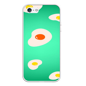 Чехол для iPhone 5/5S матовый с принтом Яйца на Зеленом Фоне в Кировске, Силикон | Область печати: задняя сторона чехла, без боковых панелей | food | в топе | в тренде | еда | завтрак | зеленый | яичница | яйца