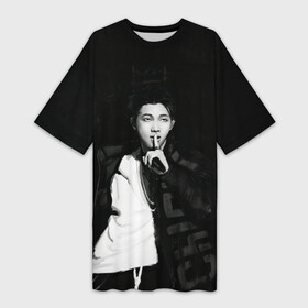 Платье-футболка 3D с принтом Namjoon black в Кировске,  |  | bts | pop | битиэс | бтс | ви | джей хоуп | джонгук | корейцы | музыка | поп | попса | рм | чимин | чин сюги