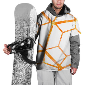 Накидка на куртку 3D с принтом Hexagon в Кировске, 100% полиэстер |  | hexagon | high tech | lines | orange | линии | многоугольник | огонь | оранжевый | паутина | пламя | хай тек | шестиугольник | яркий
