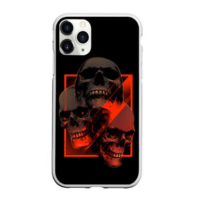 Чехол для iPhone 11 Pro Max матовый с принтом Skulls | Черепа в Кировске, Силикон |  | Тематика изображения на принте: bones | dark | darkness | dead | death | head | human | red | skull | skulls | голова | кости | красный | мертвец | мертвый | темнота | темный | тьма | человек | череп | черепа