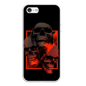 Чехол для iPhone 5/5S матовый с принтом Skulls | Черепа в Кировске, Силикон | Область печати: задняя сторона чехла, без боковых панелей | bones | dark | darkness | dead | death | head | human | red | skull | skulls | голова | кости | красный | мертвец | мертвый | темнота | темный | тьма | человек | череп | черепа