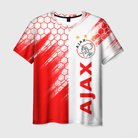 Мужская футболка 3D с принтом FC AJAX AMSTERDAM / ФК АЯКС в Кировске, 100% полиэфир | прямой крой, круглый вырез горловины, длина до линии бедер | Тематика изображения на принте: ajax amsterdam | fifa | football | football club. | sport | uefa | английская премьер лига | аякс амстердам | лига финал | матч | спорт | уефа | финал | фифа | футбол | футбольный клуб