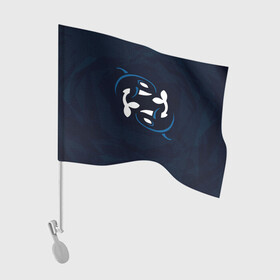 Флаг для автомобиля с принтом Косатки в Кировске, 100% полиэстер | Размер: 30*21 см | whale | кит | киты | косатка | косатки | море | пара