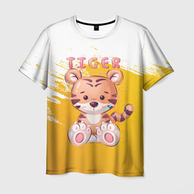 Мужская футболка 3D с принтом Tiger в Кировске, 100% полиэфир | прямой крой, круглый вырез горловины, длина до линии бедер | арт | графика | животные | звери | игрушка | мультяшка | тигр