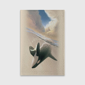 Обложка для паспорта матовая кожа с принтом косатка в Кировске, натуральная матовая кожа | размер 19,3 х 13,7 см; прозрачные пластиковые крепления | ocean | orca | sea | sea animal | whale | дельфин | касатка | кит | море | океан | рисунок кита