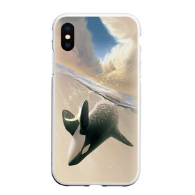Чехол для iPhone XS Max матовый с принтом косатка в Кировске, Силикон | Область печати: задняя сторона чехла, без боковых панелей | ocean | orca | sea | sea animal | whale | дельфин | касатка | кит | море | океан | рисунок кита
