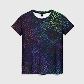Женская футболка 3D с принтом Настроение узоры в Кировске, 100% полиэфир ( синтетическое хлопкоподобное полотно) | прямой крой, круглый вырез горловины, длина до линии бедер | иллюстрации | картины | краски | лепестки | узоры