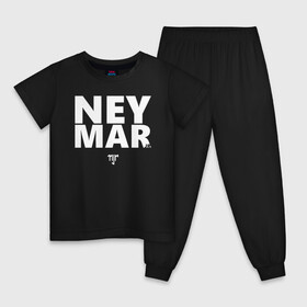Детская пижама хлопок с принтом Neymar Jr white logo в Кировске, 100% хлопок |  брюки и футболка прямого кроя, без карманов, на брюках мягкая резинка на поясе и по низу штанин
 | Тематика изображения на принте: brazil | champions | fifa | junior | neymar | neymar jr | paris saint germain | psg | uefa | бразилия | джуниор | младший | наймар | неймар | пари сен жермен | петух | псж | сборная бразилии | уефа | фифа | футбик | футбол 