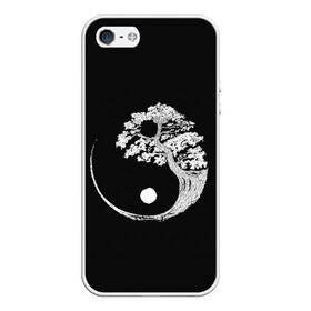 Чехол для iPhone 5/5S матовый с принтом Yin and Yang. Bonsai Tree в Кировске, Силикон | Область печати: задняя сторона чехла, без боковых панелей | Тематика изображения на принте: black | bonsai | buddhism | dualism | esotericism | evil | good | japan | negative | philosophy | positive | tree | white | yang | yin | zen | белое | бонсай | буддизм | дерево | дзен | добро | древо | дуализм | зло | инь | негатив | позитив | философия |