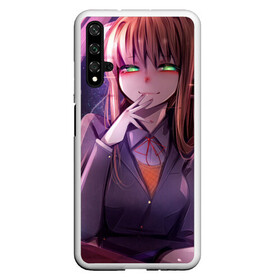 Чехол для Honor 20 с принтом Monika Doki Doki в Кировске, Силикон | Область печати: задняя сторона чехла, без боковых панелей | club | doki doki | literature | monika | novel | доки доки | клуб | литературный | моника | роман