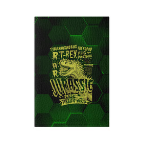 Обложка для паспорта матовая кожа с принтом T-rex Jurassic Динозавр в Кировске, натуральная матовая кожа | размер 19,3 х 13,7 см; прозрачные пластиковые крепления | Тематика изображения на принте: dino | rex | roar | t rex | дино | динозавр | динозавры