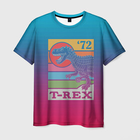 Мужская футболка 3D с принтом T-rex Dino 72 в Кировске, 100% полиэфир | прямой крой, круглый вырез горловины, длина до линии бедер | dino | rex | roar | t rex | дино | динозавр | динозавры