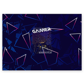 Поздравительная открытка с принтом GAMER gamepad в Кировске, 100% бумага | плотность бумаги 280 г/м2, матовая, на обратной стороне линовка и место для марки
 | gamer | джойстик | игра | игрок | игроман