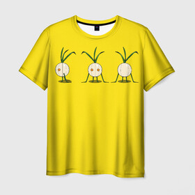 Мужская футболка 3D с принтом Лук репчатый в Кировске, 100% полиэфир | прямой крой, круглый вырез горловины, длина до линии бедер | инженер | органика | правильное питание | растения | три фасада