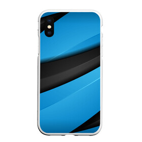 Чехол для iPhone XS Max матовый с принтом Blue Sport Style в Кировске, Силикон | Область печати: задняя сторона чехла, без боковых панелей | Тематика изображения на принте: 3d | 3д | sport | абстракция | линии | паттерн | соты | спортивный стиль | текстуры