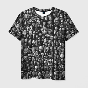 Мужская футболка 3D с принтом Мрачные портреты в Кировске, 100% полиэфир | прямой крой, круглый вырез горловины, длина до линии бедер | halloween | лица | мрачное | портреты | страшное | сюрреализм | ужасы