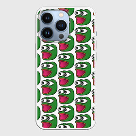 Чехол для iPhone 13 Pro с принтом Poggers Pattern в Кировске,  |  | Тематика изображения на принте: kekw | mem | pepe | pog | pogchamp | poggers | smile | smiles | twitch | мемы | пепе | рофлан | смайл | смайлы | твитч