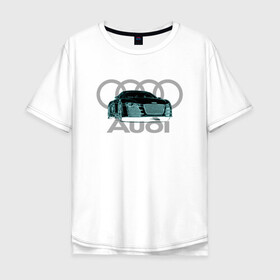 Мужская футболка хлопок Oversize с принтом Audi в Кировске, 100% хлопок | свободный крой, круглый ворот, “спинка” длиннее передней части | audi | auto | sport | авто | автомобили | автомобиль | автомобильные | бренд | внедорожники | легковые | марка | спорт
