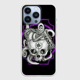 Чехол для iPhone 13 Pro с принтом Череп и Осьминог в Кировске,  |  | beast | head | kraken | neon | octopus | skulls | star | букет | голова | животные | звезда | зверь | зубы | кости | кракен | краска | мозги | неоновый | октопус | осьминог | полосы | скелет | текстура | точки | узор | хо | цветы