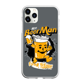 Чехол для iPhone 11 Pro матовый с принтом BEER MAN в Кировске, Силикон |  | alcochol | beer | comics | drink | man | комикс | напитки | пенное | прикол | рисунок | шутка