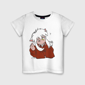 Детская футболка хлопок с принтом Chibi Inuyasha в Кировске, 100% хлопок | круглый вырез горловины, полуприлегающий силуэт, длина до линии бедер | Тематика изображения на принте: anime | chibi | inuyasha | kitsune | youkai | аниме | ёкай | инуяша | кицуне | чиби