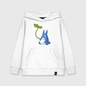 Детская толстовка хлопок с принтом Chibi blue totoro в Кировске, 100% хлопок | Круглый горловой вырез, эластичные манжеты, пояс, капюшен | anime | chibi | hayao | miyazaki | neighbor | totoro | аниме | миядзаки | сосед | тоторо | хаяо | чиби