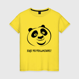 Женская футболка хлопок с принтом ПАНДА ПО в Кировске, 100% хлопок | прямой крой, круглый вырез горловины, длина до линии бедер, слегка спущенное плечо | кун фу панда | кунг фу панда | мульт персонаж. | панда | панда по