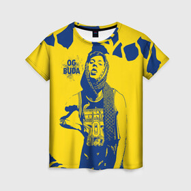 Женская футболка 3D с принтом OG Buda в Кировске, 100% полиэфир ( синтетическое хлопкоподобное полотно) | прямой крой, круглый вырез горловины, длина до линии бедер | og buda | rap | буда | григорий ляхов | музыка | ог буда | певец | русский рэп | рэп | рэпер