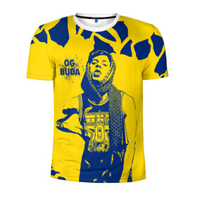 Мужская футболка 3D спортивная с принтом OG Buda в Кировске, 100% полиэстер с улучшенными характеристиками | приталенный силуэт, круглая горловина, широкие плечи, сужается к линии бедра | og buda | rap | буда | григорий ляхов | музыка | ог буда | певец | русский рэп | рэп | рэпер