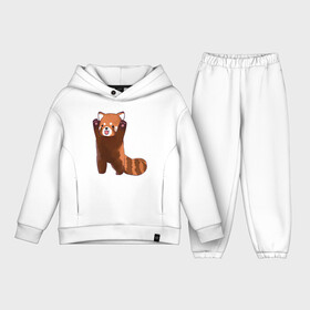 Детский костюм хлопок Oversize с принтом Нападение милой панды в Кировске,  |  | арт | красная панда | красный медвежонок | медведь | медвежонок | панда | рисунок | рыжая панда