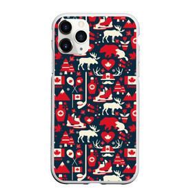 Чехол для iPhone 11 Pro Max матовый с принтом Канада в Кировске, Силикон |  | bear | beaver | canada | country | elk | flag | heart | hockey | hockey stick | maple leaf | puck | skates | symbols | trees | бобр | горы | елки | канада | кленовый лист | клюшка | коньки | лось | медведь | рога | сердце | символика | страна | флаг | хок