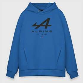 Мужское худи Oversize хлопок с принтом Alpine F1 team в Кировске, френч-терри — 70% хлопок, 30% полиэстер. Мягкий теплый начес внутри —100% хлопок | боковые карманы, эластичные манжеты и нижняя кромка, капюшон на магнитной кнопке | alpine | f1 | renault | team | рено | ф1 | фернандо алонсо | формула 1