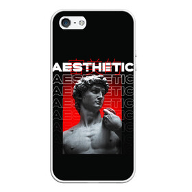 Чехол для iPhone 5/5S матовый с принтом ЭСТЕТИЧЕСКИЙ / AESTHETIC в Кировске, Силикон | Область печати: задняя сторона чехла, без боковых панелей | aesthetic | devid statue | градиент | давид | китайские иероглифы | статуя | эстетика. | эстетический