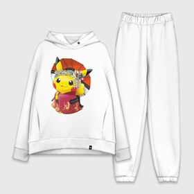 Женский костюм хлопок Oversize с принтом Пикачу гейша в Кировске,  |  | anime | picachu | pikachu | аниме | милый | пика | пикачу | покебол | покемон