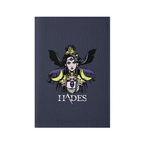 Обложка для паспорта матовая кожа с принтом Hades в Кировске, натуральная матовая кожа | размер 19,3 х 13,7 см; прозрачные пластиковые крепления | Тематика изображения на принте: hades | zagreus | zagrey | богиня ночи | древняя греция | загрей | логотипы игр | мифология | никта | олимп | персонажи игр | хадес | хадис | хейдес | хейдс