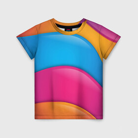 Детская футболка 3D с принтом Candy rainbow в Кировске, 100% гипоаллергенный полиэфир | прямой крой, круглый вырез горловины, длина до линии бедер, чуть спущенное плечо, ткань немного тянется | Тематика изображения на принте: 3d | 3д | sport | абстракция | линии | паттерн | соты | спортивный стиль | текстуры