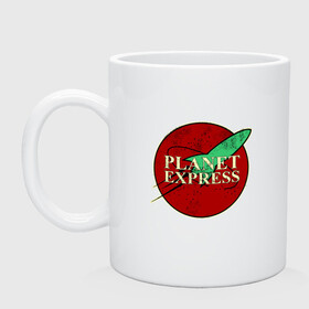 Кружка керамическая с принтом Planet Express в Кировске, керамика | объем — 330 мл, диаметр — 80 мм. Принт наносится на бока кружки, можно сделать два разных изображения | Тематика изображения на принте: mars | moon | nasa | астероид | астронавт | астрономия | вселенная | гагарин | галактика | земля | илон | комета | космонавт | космос | луна | марс | маск | наса | небо | нло | планета | полёт | пришелец | ракета