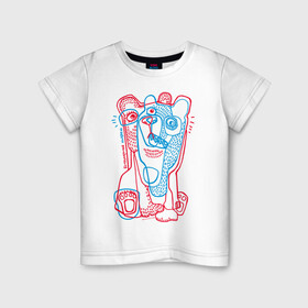 Детская футболка хлопок с принтом bipolar bear в Кировске, 100% хлопок | круглый вырез горловины, полуприлегающий силуэт, длина до линии бедер | Тематика изображения на принте: acid | bears | glitch | illusion | pole | иллюзия | кислота | медведи | полюс
