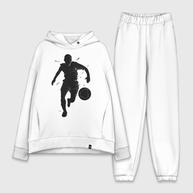 Женский костюм хлопок Oversize с принтом Футболист в Кировске,  |  | art | ball | football | footballer | shadow | silhouette | sport | арт | мяч | силуэт | спорт | тень | футбол | футболист