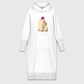 Платье удлиненное хлопок с принтом Кремовая Горилла в Кировске,  |  | gorilla | ice cream | горилла | животные | крем